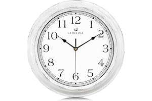 Lafocuse 30 cm tysta vintage vita väggklockor batteridrivna för sovrum, rustik kök väggklocka för vardagsrum inredning kontor