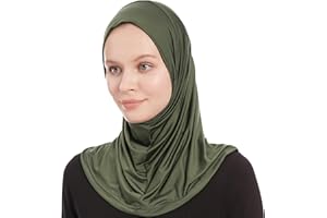 AYISAH Plain Ready To Wear Hijab for Women – Amira One Piece Hijab - Muslim Instant Jersey Hijab – Soft Jersey One Piece Hijab Scarf