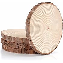 20 Dischetti Di Legno 10-11cm Con Corteccia - Per Decorazioni Fai Da Te, Pirografia, Pittura - Foto 9