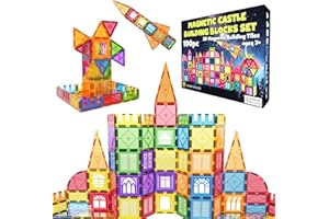 Desire Deluxe Lot de 100 blocs de construction magnétiques pour filles et garçons de 3 ans et plus – Jouet éducatif pour le développement du cerveau préscolaire pour enfants, cadeau d'anniversaire,