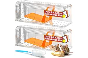 TAKRINK Pułapka na Myszy 2 Pack Przyjazny dla Zwierząt Łatwy do Czyszczenia za Pomocą Szczotki Unika Kontaktu z Zarazkami