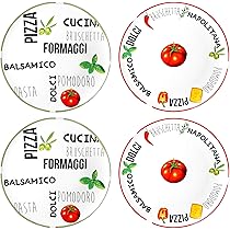 MamboCat Set van 4 pizzaborden groenten en olie, diameter 31 cm, voor 4