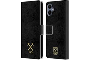 Head Case Designs Officially Licensed West Ham United FC Black Claret Crest Patterm 125 Year Anniversary Leather Wallet Case Compatible With Samsung Galaxy A06 4G