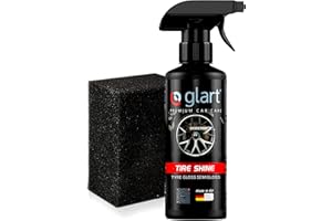 Glart 45RK45RK Tire Shine 500 ml, with applicator sponge, satin finish, UV protection, color enhancing, for tire sidewalls, plastic, door rubber, rubber care, car care, vehicle preparation, auto detai