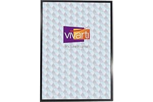 Vivarti Thin Matt Black Picture Frame (A1 Size, 59.4 x 84 cm) Portrait or Landscape Photo Frame with Clear Styrene Sheet & Wall Mounted Hook for Photos, Pictures, Posters, Decor, Certificate Frame