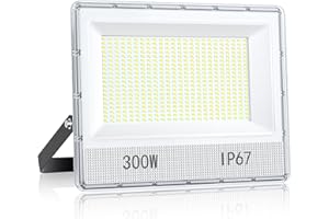 VRTOGTHE Focos LED Exterior 300W - 30000LM 7000K Blanco Proyector LED Exterior, IP67 Impermeable Luces LED Exterior para Fábricas, Talleres, Campos Deportivos, Garajes