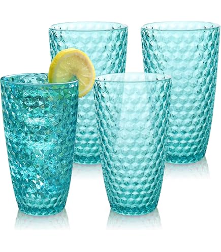 Set Di 4 Bicchieri Corti Bellaforte Laguna In Tritan Blu, Infrangibili, 350 Ml, Impilabili, Lavabili In Lavastoviglie, Senza BPA - 3