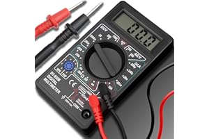 Retoo Multimètre numérique avec Ohmmeter, Ampèremètre, Voltmètre pour tension AC/DC - Courant DC/AC : 0-5 A - Mesure de la tension, du courant, de la résistance, du passage, de la fréquence