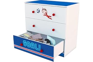 Kommode Sideboard Polini Kids Masha und der Bär blau Abnehmbare Wickelfläche