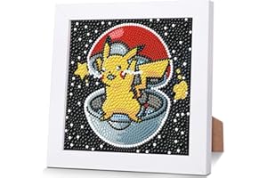 PUJEKNM Diamond Painting Kinder Mit Holzrahmen,Set Full Diamant Painting Bilder Kinder Cartoon,5D Diamond Painting Kinder Mädchen,DIY Mosaikherstellung Diamant Bilder Arts Craft für Home Wand Decor 18x18cm