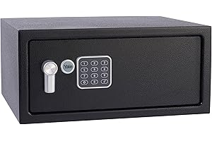 Yale Caja Fuerte Electrónica Portátil YLV/200/DB2, Negro, PIN Digital 3–8 dígitos, 2 llaves, ideal para portátiles y objetos de valor en casa u oficina