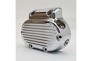 BILLET PROOF DESIGNS Chrome Finned Transmission Cover for 1987-2006 Harley Touring, Softail & Dyna Big Twin Evolution “EVO” & Twin Cam Models with 5-Speed Trans (NOT FXR or 2006 FXD) Replaces HD# 37105-87A