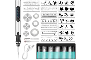 Ainiv Electric Engraving Tool Kit, USB Cordless Rechargeable Engraving Pen, Mini DIY Engraving Tool Kit, 30 Drill Rotary Carving Tools for Carving Glass Wood Metal Stone Plastic Jewelry, Silver