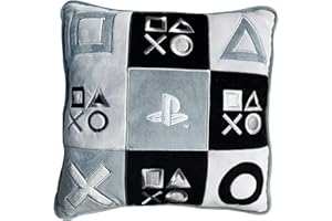 HÔMADICT LYO Coussin Playstation Officiel Premium Gaming,en matière Ultra Douce,Confortable et agréable à serrer,Logos brodés,Cadeau Fan et passionné,qualité supérieur,Dimensions : 40cmx20cm 672SON015 Noir