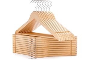 HANGERWORLD 20 Simply Essential Value Wooden Trouser Bar Hangers – 45cm