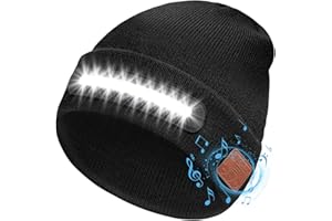 ZOOI Gifts for Men, Bluetooth Beanie Hat with LED, Stocking Fillers for Mens Gifts for Him Secret Santa Gifts for Men Who Have Everything Gadgets for Mens Gifts for Dad