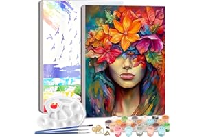 LAISLLA Dipingi con i Numeri Adulti con Cornice, Paint by Numbers Adulti e Bambini con Pennelli Pittura a pigmento Acrilico Disegno 30 x 40cm