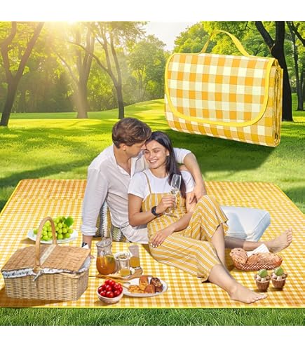 Coperta Picnic Impermeabile Coperta Da Picnic Impermeabile Simpeak 200x200 Cm - Pieghevole Con Manico - Rosso E Bianco 200x200cm Pieghevole