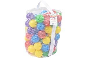 MOOKIE Activo 100 Ball Pit Play Balls, 100 Colourful Mini Plastic Ball Pit Balls for Babies & Toddlers, For Play Houses, Play Tents, Crawl Tunnels, Playpens, Bounce Houses, Bathtubs & Swimming Pools