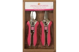 Petal Power Ladies Gardening Mini Pruner Secateurs Set - Two Razor Sharp Pink Ladies Garden Secateurs - Bypass & Trimmer Ladies Secateurs - Best Gardening Gift for women. (Pink)