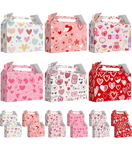 Scatola regalo per San Valentino, 24 pezzi, regalo di nozze, scatole di caramelle, scatole per dolcetti, regalo per feste in cartone, stampa a cuore, supporto per biscotti Goody