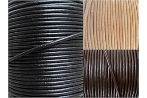 ‎AURORIS Auroris - Lederband rund Ø 3 mm - Länge/Farbe wählbar - Variante: 2m / schwarz