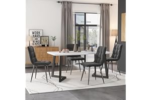 Ymkua Esstisch mit 4 Stühlen Set, 117x68x75 cm Rechteckiger Esstisch, Esszimmergruppe, Moderne Küche Esstisch Set, Esszimmerstuhl Küchenstuhl Sets, Küchentisch Set für Wohnzimmer und Küche (Gray)
