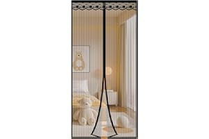 Woobroo Magnetic Fly Screen Door - Heavy Duty Magnets & Full Frame Magic Tape, No Drill Installation, Reinforced Mesh for Bugs/Flies, Fits Sliding Doors 90x210cm (Balcony/Living Room/Kids Room)