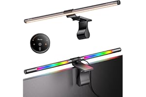 Quntis 51CM Luz Monitor con Retroiluminación Rgb, Lámpara de Monitor Remota con 15 Modos de Retroiluminación, Regulable y Antideslumbrante, Luz Ordenador para Todos los Monitores