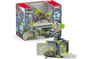 SCHLEICH ELDRADOR Creatures | BattleCave Steinchamäleon 42677 | Set aus ELDRADOR Battle Cave mit Monster, Katapult & Kristall | Battle Caves zur Arena stapelbar | Spielzeug ab 7 Jahren | 34 Teile