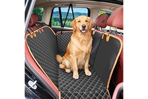 KYG Car Seat Cover, 5-in-1 Waterproof Dog Hammock for Cars, Scratch Proof Nonslip Back Seat Cover For Dogs with Side Flaps Storage Pocket & Mesh Visual Window, 53" x 58", Universal Fits Most Cars