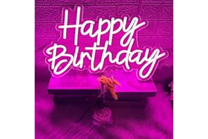 HFHUNGKEONG Luz nocturna LED de neón para cumpleaños, boda, aniversario, Navidad, decoración del hogar, fiesta, el mejor regalo para familiares, amigos, niños (17 x 10 pulgadas, B-rosa)