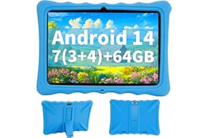 Veidoo Tablette pour Enfants – Écran IPS de 10,1 Pouces, 7 Go (3+4) de RAM 64 Go de ROM 512 Go Extensible, Double caméra, WiFi 6, Octa-Core Tablette de contrôle Parental livrée avec Housse de
