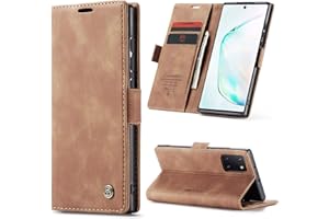 Phernykas Handyhülle für Samsung Galaxy Note 10 Lite Hülle Leder,Magnetische Klapphülle mit kartenfach und Standfunktion Smartphone Schutzhülle Lederhülle Samsung Note 10 Lite Flip Book Case (Braun)