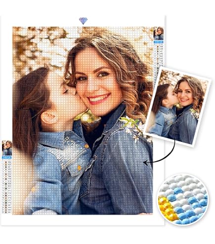 Personalisiert Diamond Painting Mit Eigenem Foto – 5D DIY Diamantbild, Z.B. 30x30 Cm Rund, Komplettes Set Inkl. Werkzeug
