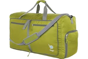 Bago Medium Holdall Bag Luggage- Foldable Travel Bag for Overnight - 60L 23" Medium Holdall Bags for Men and Women with Shoe Pocket - use as Weekend Traveling Sports Hospital Bag (Green)