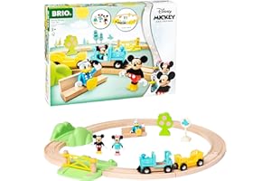 RAVENSBURGER BRIO World 32277 Micky Maus Eisenbahn-Set - Ergänzung Holzeisenbahn - Empfohlen ab 3 Jahren