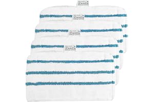 TOMKITY 4 Panni Ricambio per Black & Decker Steam Mop Lavabili in Microfibra FSMP20 FSM1600 FSMH1621 FSM1630 FSM1616 FSMH13E5 FSM1321 FSM1605