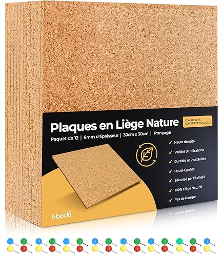 Plaque De Liège Naturel 15 Mm D'épaisseur - Pour Bricolage, Isolation Acoustique, Sous-couche, Décoration - Découpable, Durable, écologique