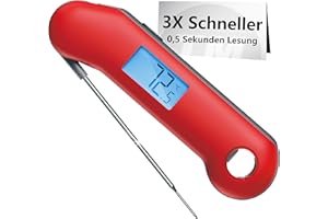 ThermoMaven F1 Turbo Digitales Fleischthermometer –0,5s Sofortanzeige Grillthermometer, ±0,3℃ Genau Thermometer Kochen, IP67 Wasserdicht Magnetische Thermometer Kochen, Flaschenöffner Braten BBQ Grill