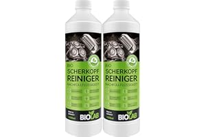 BIOLAB Bio środek do czyszczenia głowic golących (2 x 1000 ml) płyn do napełniania pasuje do Philips, Braun Series, Panasonic wkładu czyszczącego i stacji do czyszczenia golarki
