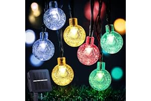 STANBOW Guirlande Solaire Exterieur, 9M 60LEDs Guirlande Lumineuse Exterieure, 8 Modes IP65 Étanche Guirlande Lumineuse Exterieure Solaire pour Jardin, Cour, Mariage, Fête, Décoration (Multicolore)