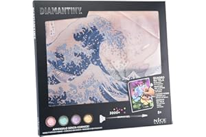 Diamantiny Level Up - QUADRO - Creative Art, Kit crea il Mosaico con i Numeri, Grande Onda