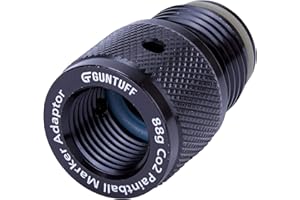 GunTuff 88g Paintball Co2 Adaptor - Converts 88g / 90g / 3.1oz Co2 Cartidges to Painball Guns/Markers - Black Anodised Aluminium Adapter