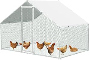 Sonnewelt Freilaufgehege 3x2x2m Hühnerstall Verzinkter Stahl Kleintierstall Hühnerhaus Dach Geflügelstall mit Sonnenschutzdach und Tür für Haustierkäfig Hühnerkäfig Vogelkäfig Kleintiere Pflanzen