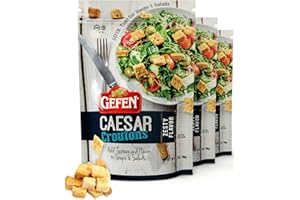 Gefen Zesty Flavoured Caesar Croutons 148g (Pack of 3) | Dairy Free, Perfect for Soups, Salads, Casseroles, and Your Frying Needs, Certified Kosher