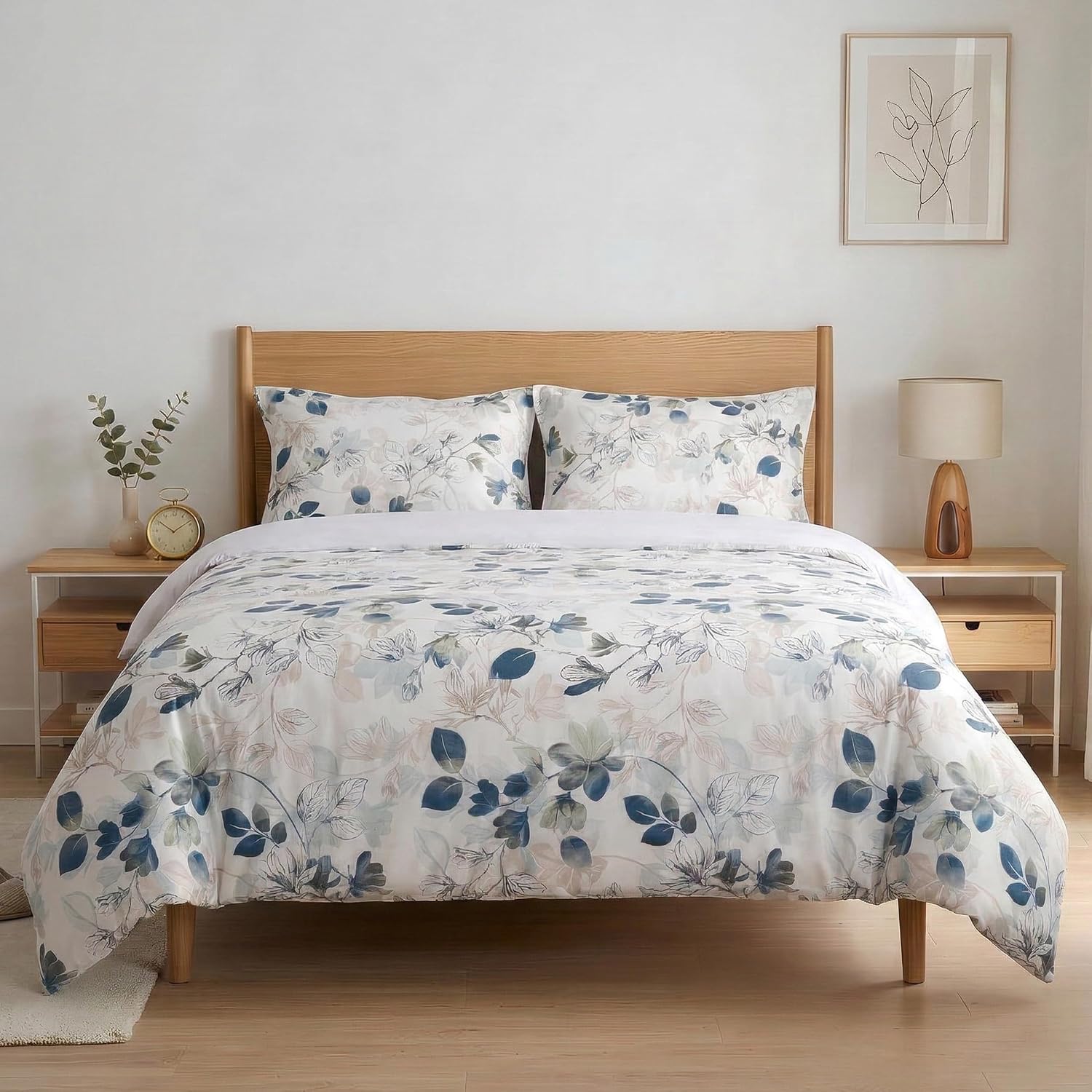 Etrexonline Juego de Funda Nórdica 3 Piezas Cama 150 Microfibra Suave Transpirable - 1 Funda Edredón 220x240 cm y 2 Fundas de Almohada 50x75 cm (Herbal)