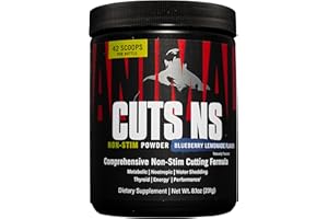 ‎ANIMAL Universal Nutrition ANIMAL CUTS NS Pulver (Blueberry Lemonade) Diät- & Definitionssupplement zum Gewichtsmanagement - regt Stoffwechsel an & reduziert Wassereinlagerungen, ohne Koffein, 42 Portionen