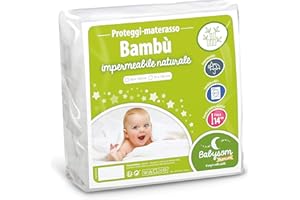 Babysom - Coprimaterasso per Bambino/Proteggi materasso Lettino - Bambù Naturale- 60x120 cm - Impermeabile - Traspirante in Fresco Cotone Bianco