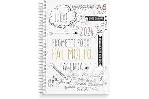 Burde Agenda 2024 | Agenda settimanale | dicembre 2023 al gennaio 2025 | Formato A5 21x15 cm | 142 adesivi inclusi | In italiano | Doodle